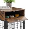 Furniture Style Wood Dog Crate End Table with Storage Console(Rustic Brown; 19.69''w x 22.83''d x 26.97''h)