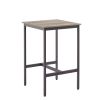 Bar Table Set with 2 Bar stools PU Soft seat with backrest (Grey; 23.62''w x 23.62''d x 35.43''h)