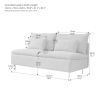 Modern Armless Loveseat Couch;  Armless Settee Bench;  Pink Cotton Linen-59.8''