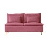 Modern Armless Loveseat Couch;  Armless Settee Bench;  Pink Cotton Linen-59.8''