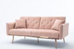 Velvet Sofa ; Accent sofa .loveseat sofa with rose gold metal feet and