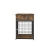 Furniture Style Wood Dog Crate End Table with Storage Console(Rustic Brown; 19.69''w x 22.83''d x 26.97''h)