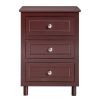 45*38*63cm Country Style Three Drawer Night Table Large Size Brown