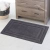 34; 24 Inch Rectangular Cotton Washable Bath Rug; Set of 2; Platinum Gray