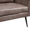 51"W Classical Loveseat Small Sofa Small Mini Room Couch Two-Seater Sofa With 2 Throw Pillows Black Metal Legs for Small Space Office Studio Apartment