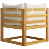 vidaXL 6 Piece Patio Lounge Set with Cushion Cream Solid Acacia Wood