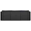 vidaXL 3 Piece Patio Sofa Set with Cushions Poly Rattan Black