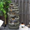 33&quot; Outdoor Fountain Rockery Shower Outdoor Water Fountain with LED for Home