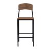TOPMAX Farmhouse 5-piece Counter Height Drop Leaf Dining Table Set with Dining Chairs for 4; Black Frame+Brown Tabletop