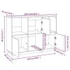 vidaXL Sideboard 43.5"x13.8"x31.5" Solid Wood Pine