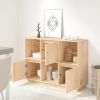 vidaXL Sideboard 43.5"x13.8"x31.5" Solid Wood Pine