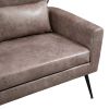 51"W Classical Loveseat Small Sofa Small Mini Room Couch Two-Seater Sofa With 2 Throw Pillows Black Metal Legs for Small Space Office Studio Apartment