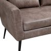 51"W Classical Loveseat Small Sofa Small Mini Room Couch Two-Seater Sofa With 2 Throw Pillows Black Metal Legs for Small Space Office Studio Apartment