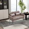 51"W Classical Loveseat Small Sofa Small Mini Room Couch Two-Seater Sofa With 2 Throw Pillows Black Metal Legs for Small Space Office Studio Apartment