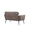 51"W Classical Loveseat Small Sofa Small Mini Room Couch Two-Seater Sofa With 2 Throw Pillows Black Metal Legs for Small Space Office Studio Apartment