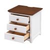 Wooden Nightstand with USB Charging Ports and Three Drawers; End Table for Bedroom; White+Walnut