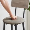 Bar Table Set with 2 Bar stools PU Soft seat with backrest (Grey; 23.62''w x 23.62''d x 35.43''h)