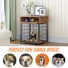 Furniture Style Wood Dog Crate End Table with Storage Console(Rustic Brown; 19.69''w x 22.83''d x 26.97''h)