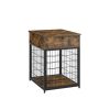 Furniture Style Wood Dog Crate End Table with Storage Console(Rustic Brown; 19.69''w x 22.83''d x 26.97''h)