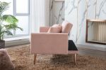Velvet Sofa ; Accent sofa .loveseat sofa with rose gold metal feet and