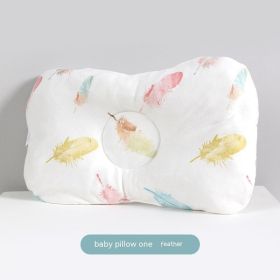 Newborn Infant Anti-deviation Head Baby Pillow (Option: Colorful Feather)