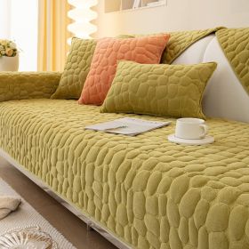 Milk Velvet Winter Sofa Cushion Thickened Anti Slip Seat Cushion (Option: Apricot-70x150cm)