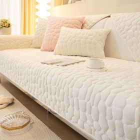 Milk Velvet Winter Sofa Cushion Thickened Anti Slip Seat Cushion (Option: White-70x150cm)