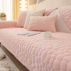 Milk Velvet Winter Sofa Cushion Thickened Anti Slip Seat Cushion (Option: Pink-70x90cm)