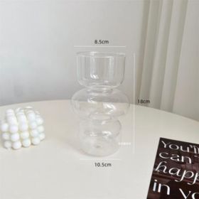 Vintage Glass Vase Personalized Creative Hydroponic Flower Arrangement Container Ornaments (Option: 9018 Transparent)