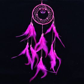 Feather Dreamcatcher Wind Chimes Pendant (Option: Rose Red-13 Ã— 55CM)