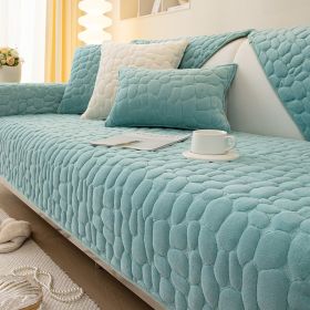 Milk Velvet Winter Sofa Cushion Thickened Anti Slip Seat Cushion (Option: Green-70x180cm)