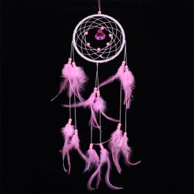 Feather Dreamcatcher Wind Chimes Pendant (Option: Pink-13 Ã— 55CM)