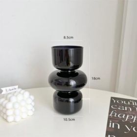 Vintage Glass Vase Personalized Creative Hydroponic Flower Arrangement Container Ornaments (Option: 9018 Black)