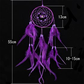 Feather Dreamcatcher Wind Chimes Pendant (Option: Purple-13 Ã— 55CM)