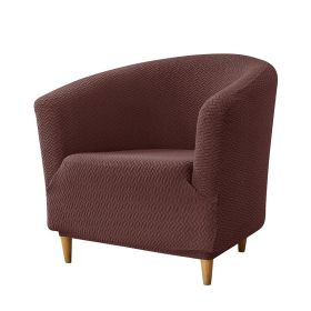 Elastic T-shaped Jacquard Club Sofa Cover (Option: 06 Dark Coffee-Sofa Cover)
