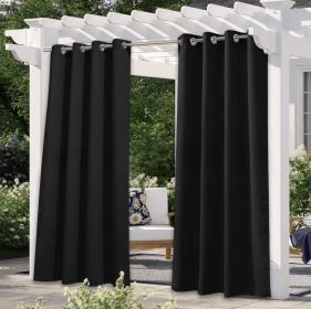 Solid Color Outdoor Waterproof And Sun Protection UV Protection High Precision Black Silk Shading Curtain (Option: Black-132 Ã— 241cm)
