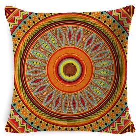 Bohemian Style Mandala Bedside And Sofa Cushion American Retro Linen Pillow Cover (Option: Style 7-45x 45 Pillowcase)