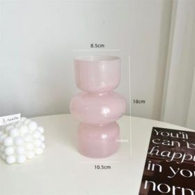 Vintage Glass Vase Personalized Creative Hydroponic Flower Arrangement Container Ornaments (Option: 9018 Pink)