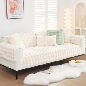 Winter Warm Sofa Cushion Bubble Velvet Thickened Fleece Cushion Cover Cloth Autumn And Winter New Modern Simple Non-slip Cushion (Option: White-45 X45cm Pillow Cover)