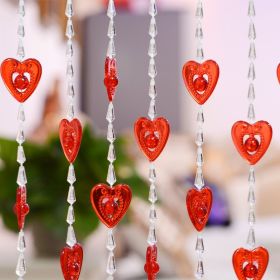 Household Plastic Crystal Acrylic Door Chain Decoration (Option: Transparent red-110x90)