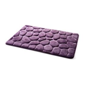 Non-Slip Microfiber Shag Bath Rug, 16" x 27", Lavender (Color: purple, size: M)