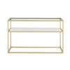 48.03" Glass Console Sofa Table;  Modern Open Hallway Table;  Narrow Entryway Table;  2 Shelves Couch Side Table with Adjustable Feet
