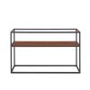 48.03" Glass Console Sofa Table;  Modern Open Hallway Table;  Narrow Entryway Table;  2 Shelves Couch Side Table with Adjustable Feet