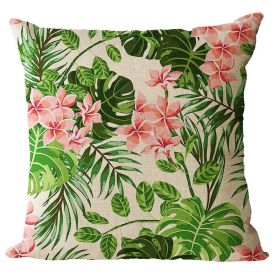 Nordic Style Plant Flower Pillow Waist Pillowcase (Option: 3style-45x45cm)