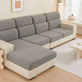 Plain Elastic Non-slip Sofa Seat Cover Three-dimensional Jacquard Velvet Elastic Mix-and-match Combination Sofa (Option: Time Sofa Height Dark Gray-Pillow Cover 45 X45CM)