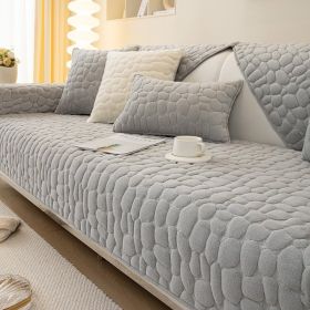 Milk Velvet Winter Sofa Cushion Thickened Anti Slip Seat Cushion (Option: Grey-70x210cm)