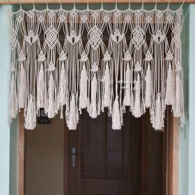 Room Decoration Cotton Rope Woven Tapestry (Option: C Style-120x55cm With Wooden Stick)