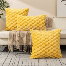Woven Fleece Solid Color Pillow Waist Rest Pillow Cover (Option: 45x45-Yellow)