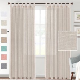 Linen Yarn Curtain Transparent Window Screen (Option: Linen-Double Pack 5284)
