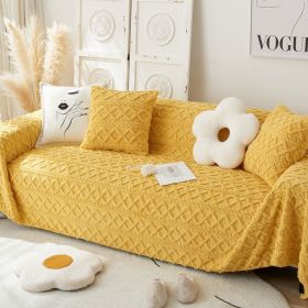Winter Plush Sofa Towel All-inclusive Cover Thick Blanket (Option: yellow-180 Ã— 420cm)